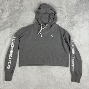 Abercrombie Fitch Cropped Hoodie Sweatshirt Women Sz S Cozy‎ Soft Y2KGym Train